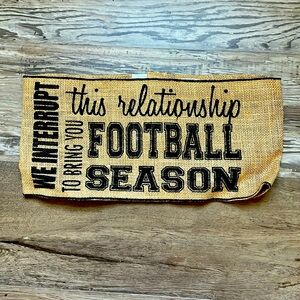 Football burlap pillow wrap